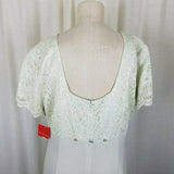 Lanz of Salsburg Vintage Lace Formal Maxi Prom Dress Womens 14 Seafoam Green