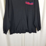 Vintage Budweiser Waffle Weave Tartain Plaid Henley Pullover LS Shirt Mens L