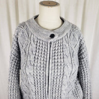 Vintage Albee Wool Blend Zip Cable Knit Cardigan Sweater Womens S Vintage 50s