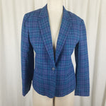 Vintage Pendleton Tartan Plaid 100% Pure Virgin Wool Blazer Jacket Womens S USA