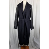 Damir Doma Belted Wrap Wool Maxi Coat Peacoat Womens 40 M Italy Avant Garde Y2K