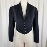 Vintage Lanz Originals 100% Wool Cropped Tuxedo Blazer Jacket Womens 5 6 USA