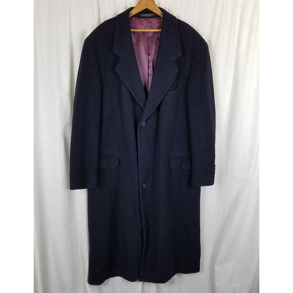 Vintage Jones New York Peacoat Winter Wool Overcoat Mens 42 44 Black Business Career Professional