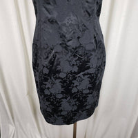 Vintage Scott McClintock Brocade V Back Little Black Dress Womens 12 Jacquard