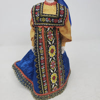 Vintage Russian Traditional Dress Porcelain Doll Tree Topper Table Top 11 inch