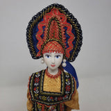 Vintage Russian Traditional Dress Porcelain Doll Tree Topper Table Top 11 inch