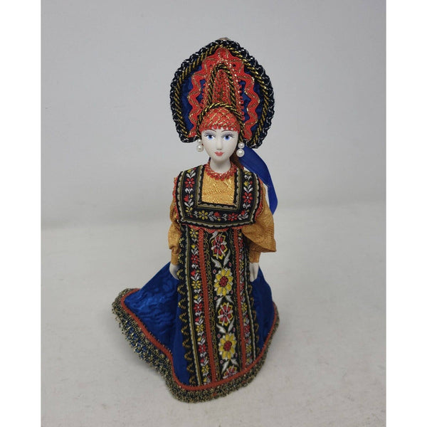 Vintage Russian Traditional Dress Porcelain Doll Tree Topper Table Top 11 inch