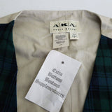 Vintage AKA Eddie Bauer Wool Tartan Plaid Pointed Vest Mens L Waistcoat USA 90s