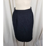 Vintage Susan Bristol Black Boucle Wool Straight Pencil Skirt Womens sz 14 USA