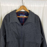 Vintage Pendleton Mottled Wool Bomber Jacket Mens M Knit Trim Plaid Lined USA