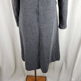 Vintage Henry Lee Double Knit Modest Midi Fit & Flare Dress Charcoal Womens S M