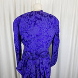 Vintage Bari-Jay Keyhole Bustle Back Maxi Damask Dress Crop Jacket Womens 13 14