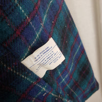 Vintage Woolrich Woman Cobalt Blue Plaid Lined Wool Car Coat Peacoat Womens S