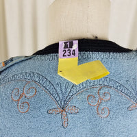 Vintage Austria Boiled Weighted Wool Sweater Jacket Blazer Womens L Embroidered