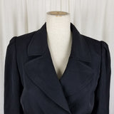 Vintage Valentino Miss V Cropped Wool Double Breasted Blazer Jacket Womens 44 10