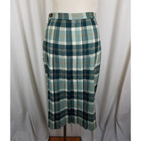 Vintage Scott of Aberdeen Kilt Skirt Wool Tartan Plaid Fringe Wrap Women 14 28in