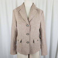 LL Bean Wool Silk Mottled Tweed Equestrian Riding Country Jacket Blazer Womens S