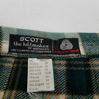 Vintage Scott of Aberdeen Kilt Skirt Wool Tartan Plaid Fringe Wrap Women 14 28in