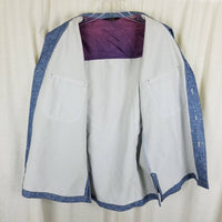 Lee Twill Denim Look Button Up Long Sleeve Polyester Leisure Shirt Mens M L US