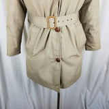 Vintage MCM LL Bean Goose Down Mouton Fur Collar Belted Parka Coat Womens S M