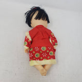 Vintage Japanese Ichimatsu Doll 10 inch Red Kimono Ethnic Dress Vinyl Plastic