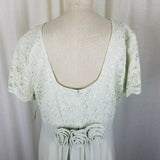Lanz of Salsburg Vintage Lace Formal Maxi Prom Dress Womens 14 Seafoam Green