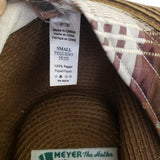 Vintage Bailey of Hollywood Paper Straw Fidora Hat Mens S Meyer the Hatter Plaid