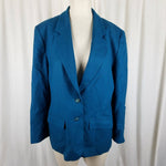 Vintage Pendleton Pure Virgin Wool Blazer Jacket Womens 16 USA Greenish Blue