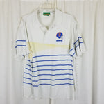 Vintage Main Sports Denver Broncos Yellow Stripe Polo Shirt Mens L D Helmet Logo