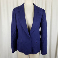 Vintage Miss Pendleton 100% Virgin Wool Blazer Jacket Womens M L USA Royal Blue