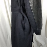 Damir Doma Belted Wrap Wool Maxi Coat Peacoat Womens 40 M Italy Avant Garde Y2K