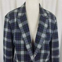 Vintage Pendleton Tartan Plaid 100% Pure Virgin Wool Blazer Jacket Womens M USA