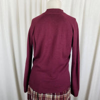 Vintage Pitlochery Knitwear Kilt Skirt Outfit Sash Top Wool Tartan Plaid Womens 14 Lochmari Maroon