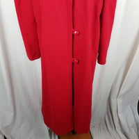 Vintage Beau Brem Red Winter Wool High Neck Maxi Coat Peacoat Womens sz 18T Loop