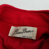 Vintage Beau Brem Red Winter Wool High Neck Maxi Coat Peacoat Womens sz 18T Loop