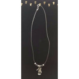 Paul Revere's Ride Pewter Silver Black Rope Bead Necklace Pendant Charm Souvenir