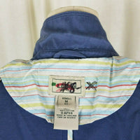 LL Bean 100% Cotton Button Up Safari Field Jacket Blazer Womens 8 Blue Riding