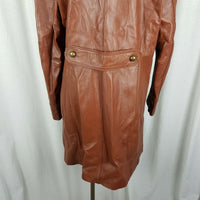 Vintage Alegre Donna Brown Leather Peacoat Coat Western Womens L Buttery Soft