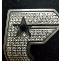 Famous Stars & Straps F Gun Look Silver & Rhinestone Metal Belt Buckle Mens and