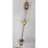 African Bohemian Hippie ARTISAN Clay Beaded Leather Strand NECKLACE Jewelry