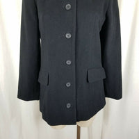 Together Wool Soutache Lace Funnel Neck Gathered Fitted Peacoat Jacket Womens 8