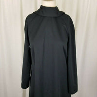 Vintage Black Weighted Built In Scarf Neckline Long Maxi Flowing Dress Womens M