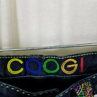 Coogie Embroidered Denim Blue Jeans Womens 7 8 Loud Abstract Hip Hop Sexy Flirty