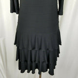 Evelyn & Arthur Nueva 3/4 Sleeve Ruffle Dress Little Black Women 6 Scoop Neck