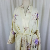 Vintage MARUKYO Kimono Wrap Maxi Robe Purple Made in Japan Asian Cosplay 57” Tie