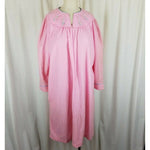 Heather Collection Pink Step In Zip Up Robe Housedress Womens L Quilted Smocked