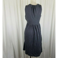 Eddie Bauer Cotton Jersey Knit Fit & Flare Twirl Dress Womens M Braided Trim