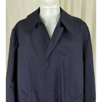 Sears Deep Pile Fur Insulated Trench Coat Mens 44 Removable Zip Liner Navy Blue