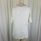 LRL Ralph Lauren Polka Dot Stretch Jersey Knit Top Tunic Shirt Blouse Womens XL