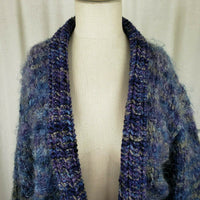 Knit One Crochet Too Handknit Shawl Collar Cardigan Sweater Jacket Womens L